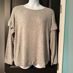 Juicy Couture Gray Ruffle Sleeve Sweater